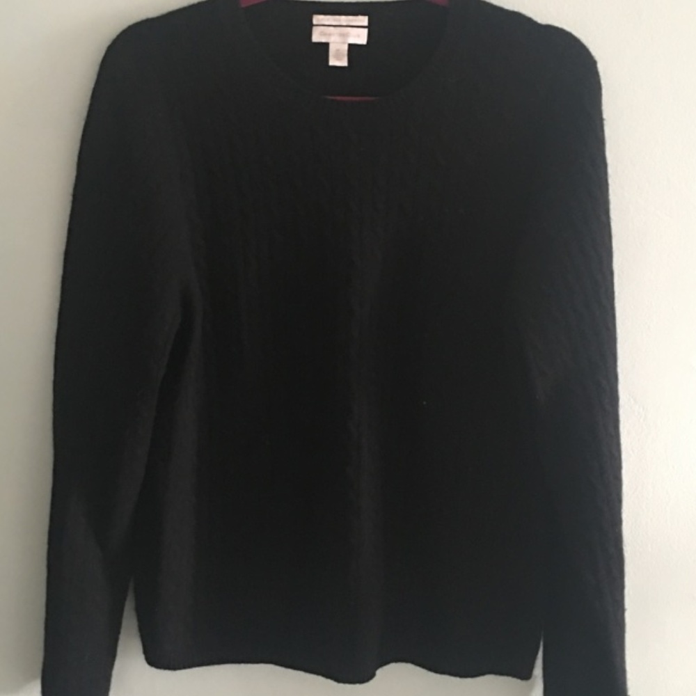 Charter Club Black Cashmere Sweater, Size XL